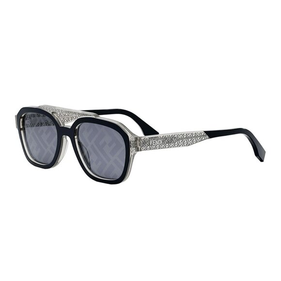 NEW FENDI SUNGLASSES BLUE GREY FENDI FE40076U 90X SQUARE MEN EYEWEAR